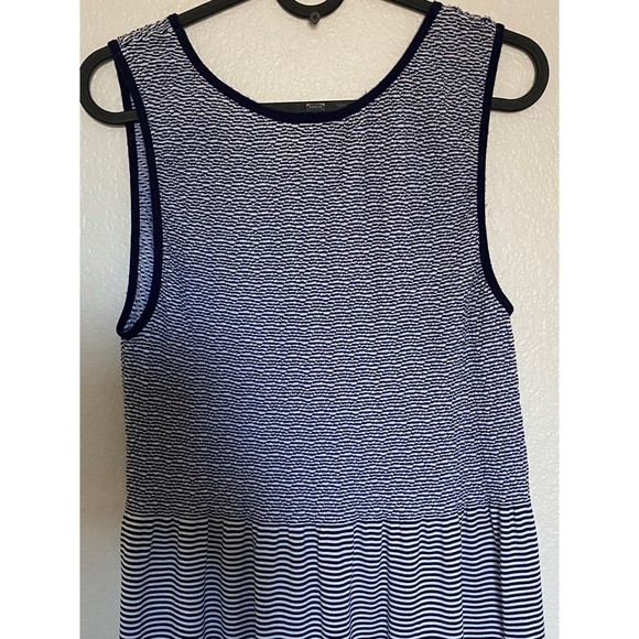 Lark & Grey maxi stripe smocked top shift dress Navy - Size 2XL/3XL - Picture 3 of 8